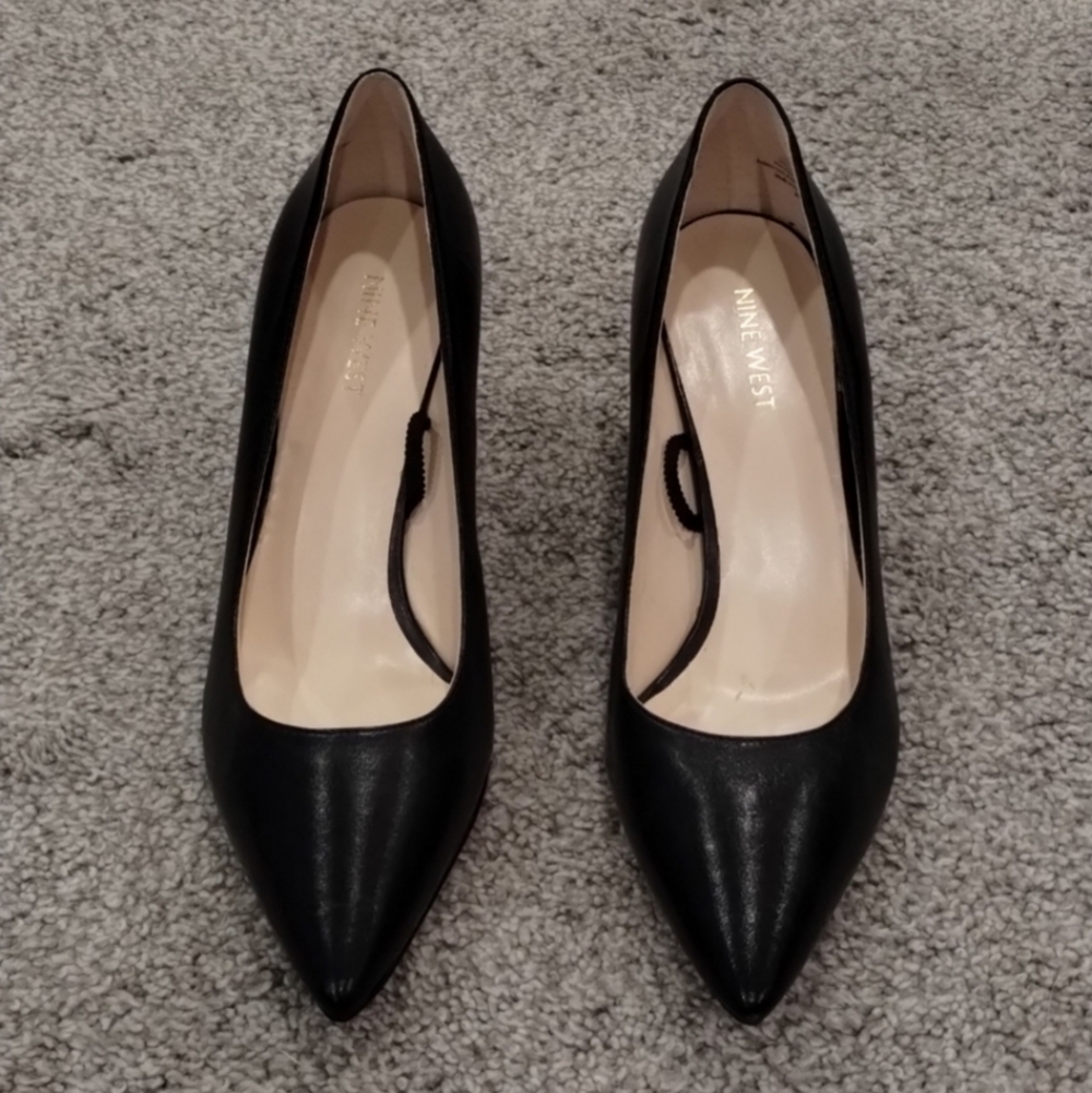 Nine West Black Heels with Ribbon Accent - Picture 2 of 6
